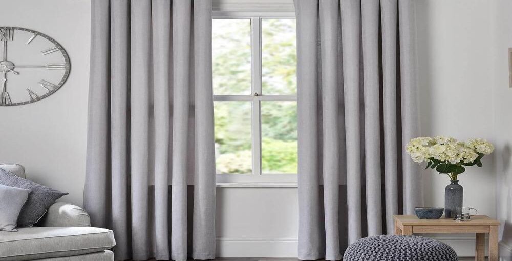 Eyelet curtains for drawing room